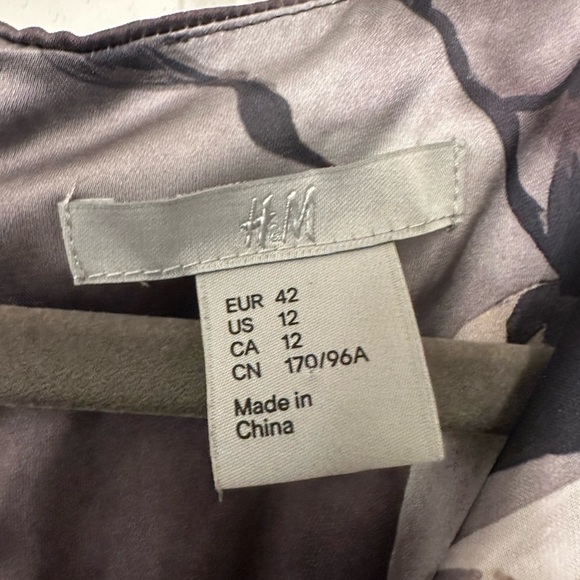 H&M big floral cowl neck cocktail dress pockets banded waist sleeveless sheath‎ - Picture 7 of 9